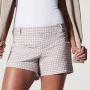 NWT Spanx Sunshine Collection 4" Shorts Bespoke Check Fawn UPF 50+ XL